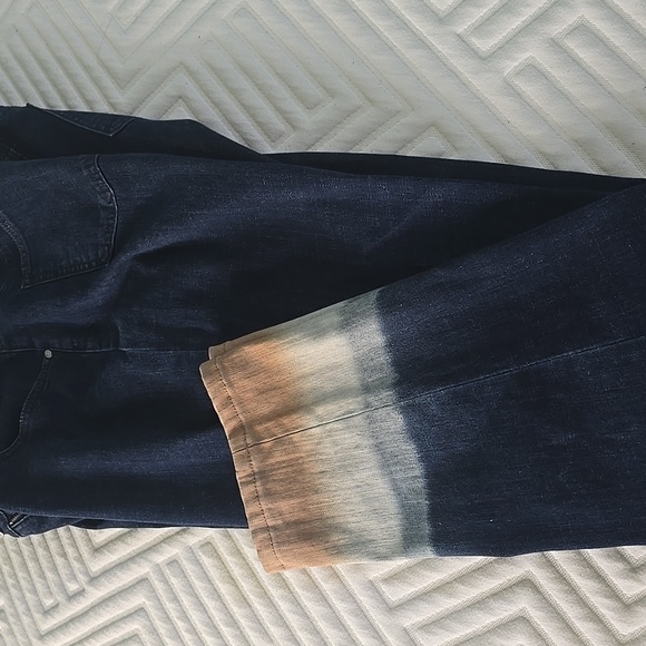 Chico's Denim - Womens So Slimming Girlfriend Slim Leg,Blue and Tan Straight Jeans